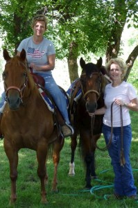 Julie on horseback